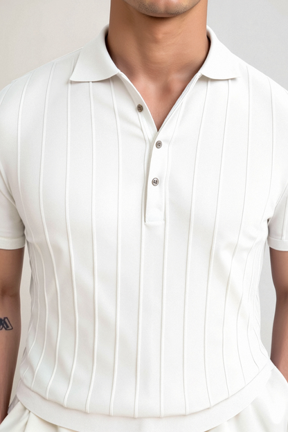 Herren Polo Weiß Minimalistisch Zeitlos