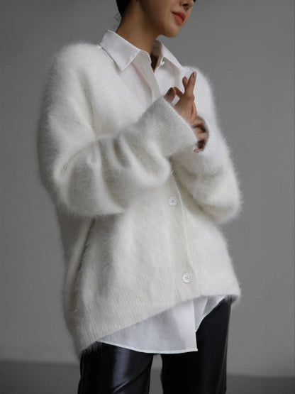 Veganer Strickcardigan Damen Längsärmig