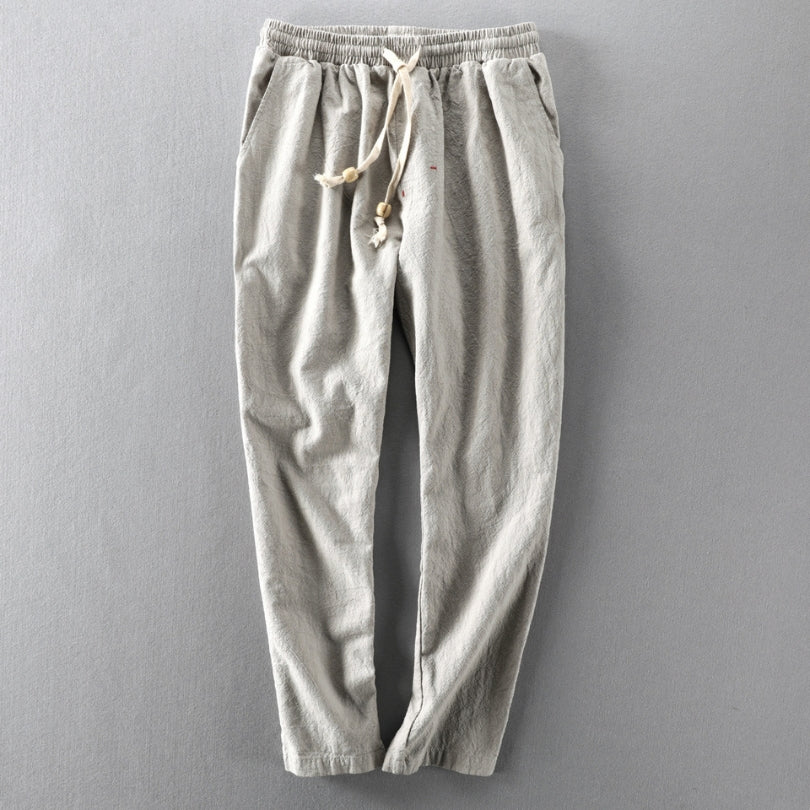 Herren Jogginghose Baumwolle Locker Geschnitten Beige
