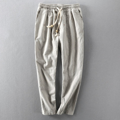 Herren Jogginghose Baumwolle Locker Geschnitten Beige