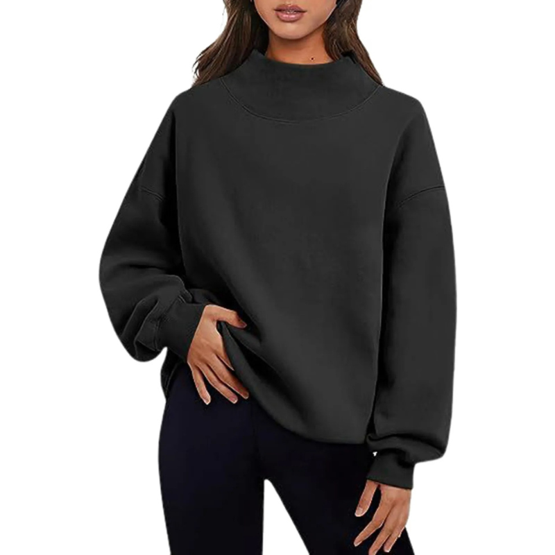 Norvielle Damen Sweatshirt Locker Sitzend Grau