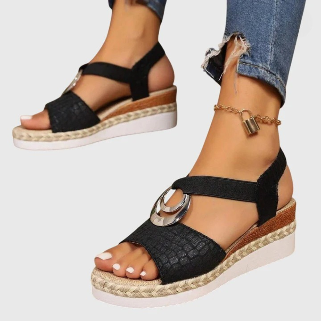 Damen Orthopädische Sandalen Schnallenriemen Leder