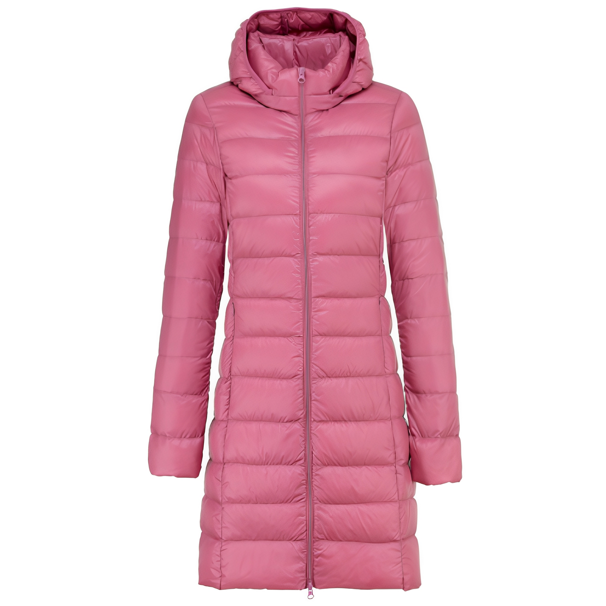 Damen Daunenjacke Lang Mit Kapuze Schwarz - Norvielle