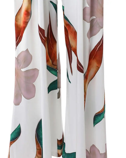 Damen Jumpsuit Botanik-Druck Baumwolle Traumhaft Blumenmuster