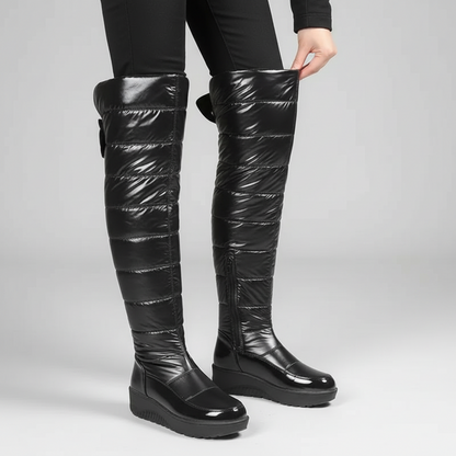 Damen Overknee Stiefel Narella Warm Gefüttert