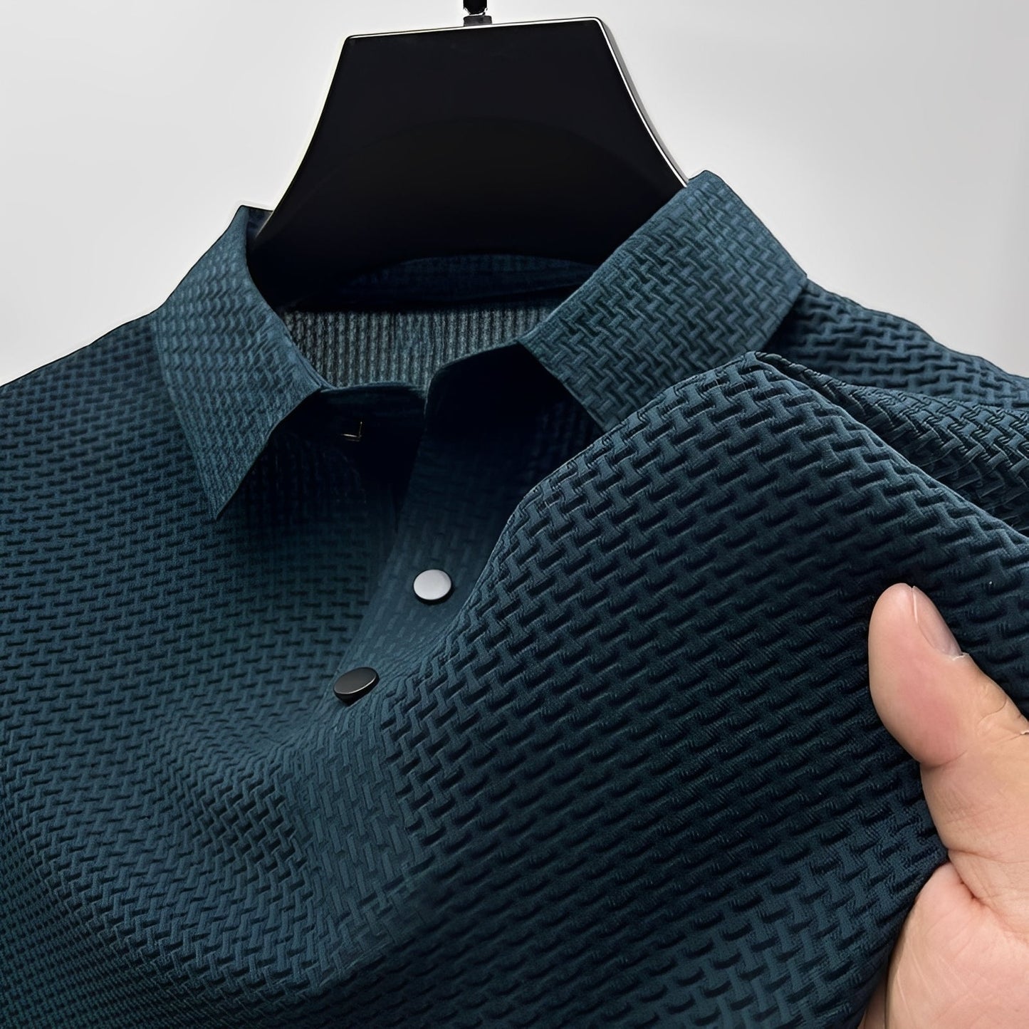 Herren Kurzarm Poloshirt Stilvoll Weiß