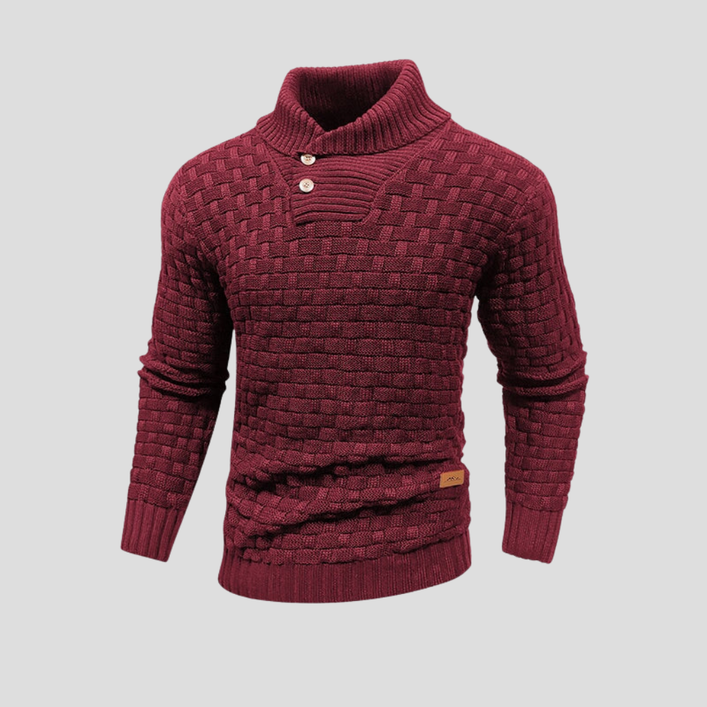 Herren Klassischer Strickpullover Knopfverschluss