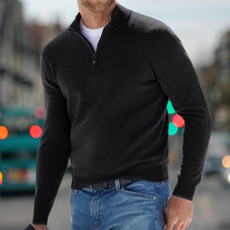 Carlo Herren Pullover Mit Reißverschluss