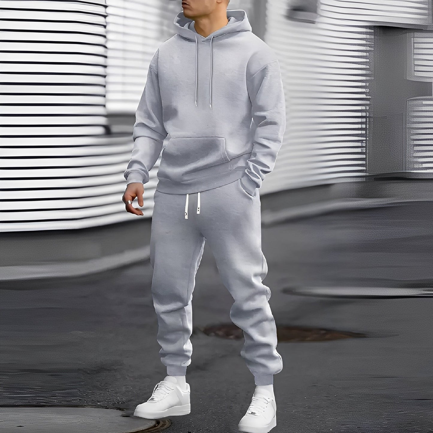 Herren Sportanzug Set mit Kapuze Bequem - Norvielle