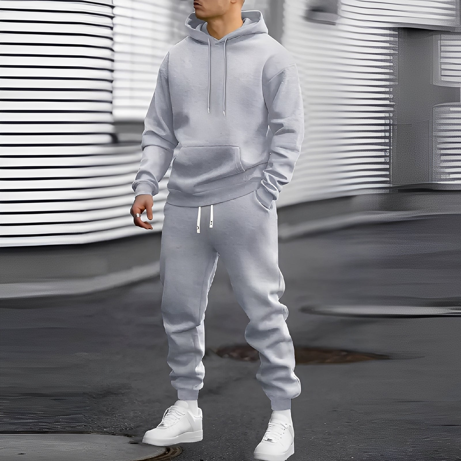 Herren Sportanzug Set mit Kapuze Bequem - Norvielle