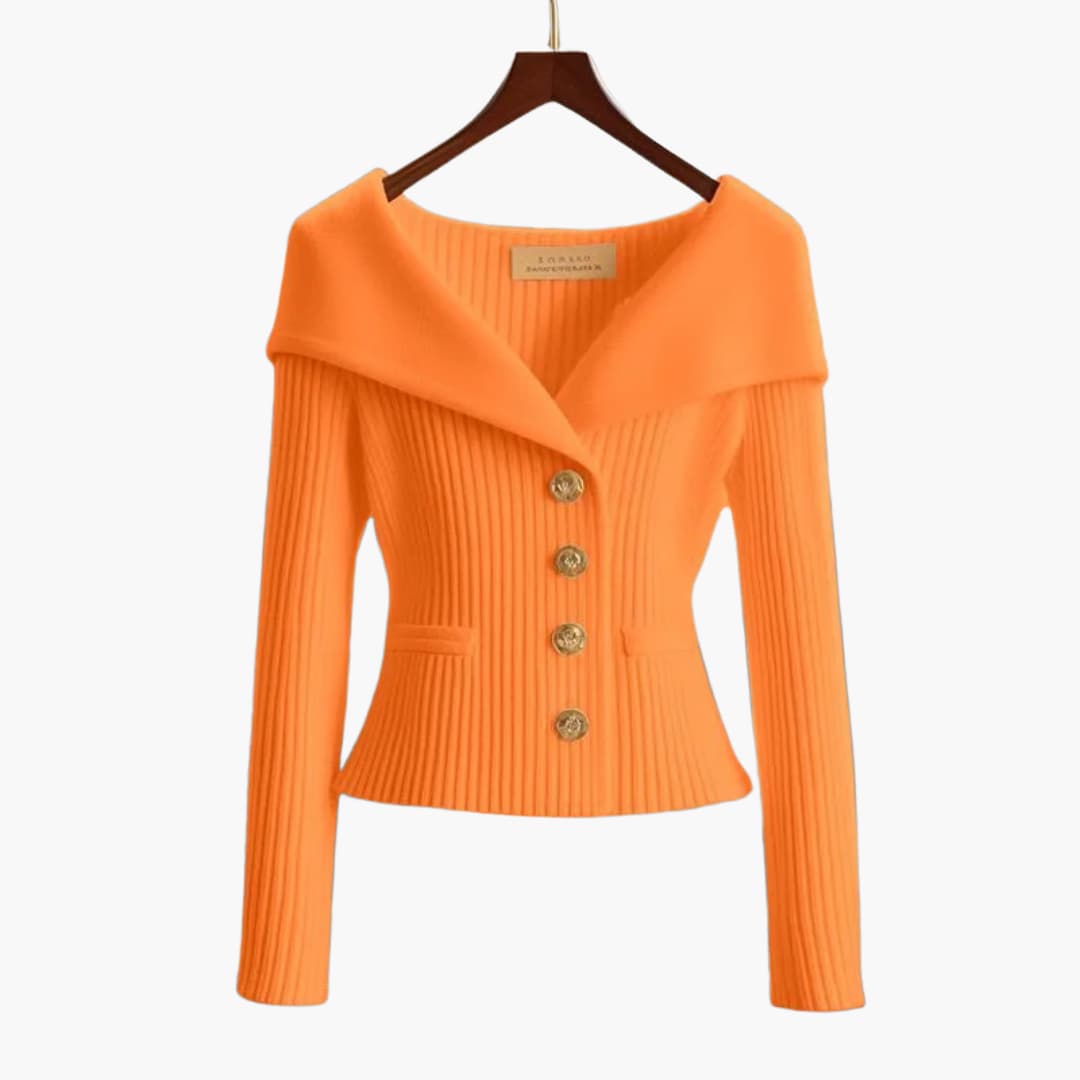 Kenny Damen Rippenstrick Cardigan Knopfverschluss