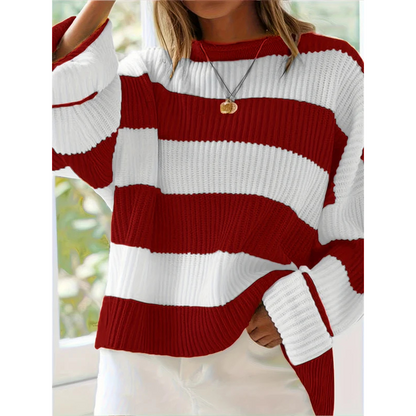 Norvielle Damen Oversize Pullover Gestreift