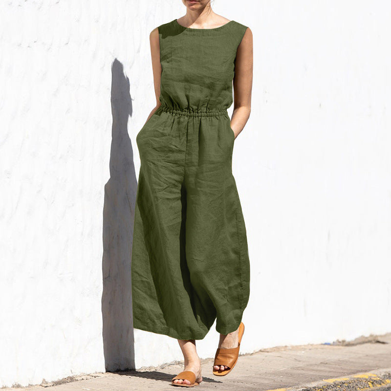 Damen Jumpsuit Ärmellos Leicht