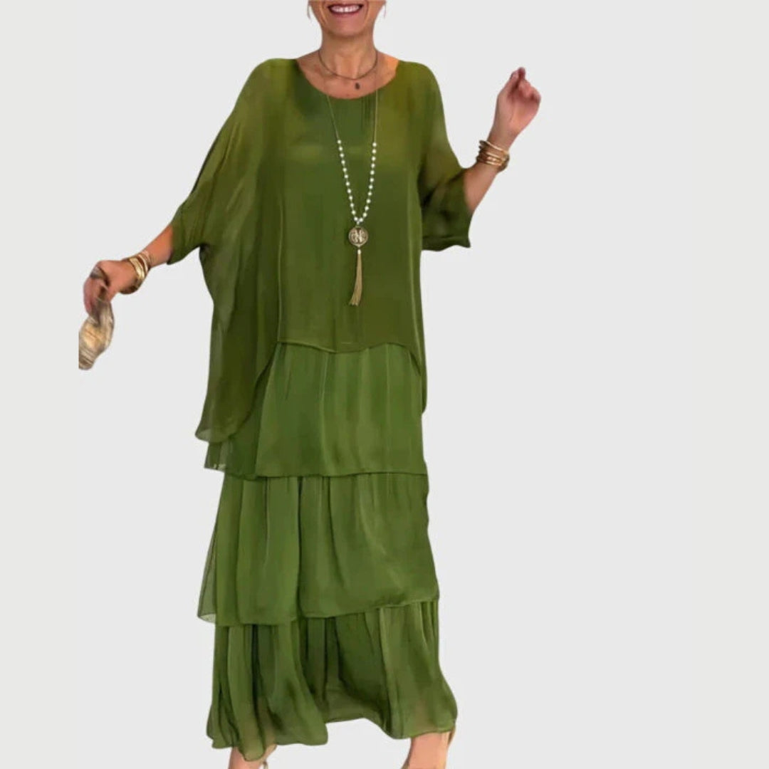 Damen Boho Maxikleid aus Shorts mit geschichteter Form