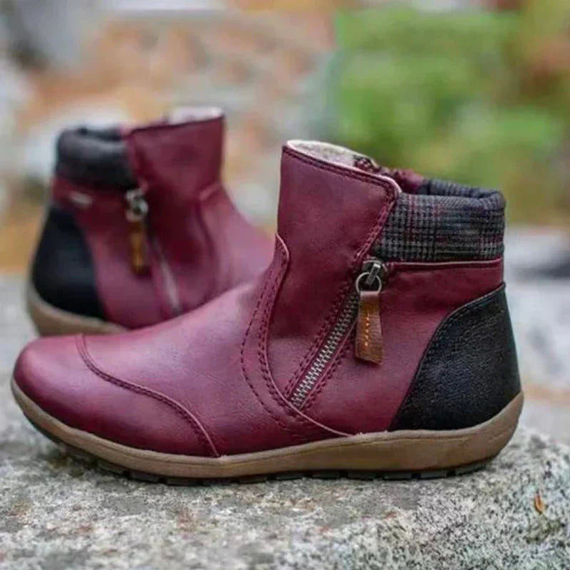 Damen Stiefeletten Leder Warm