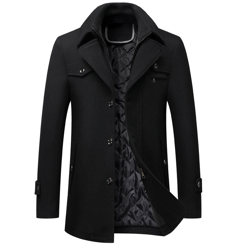 Herren Wollmantel Dick Elegantes Design
