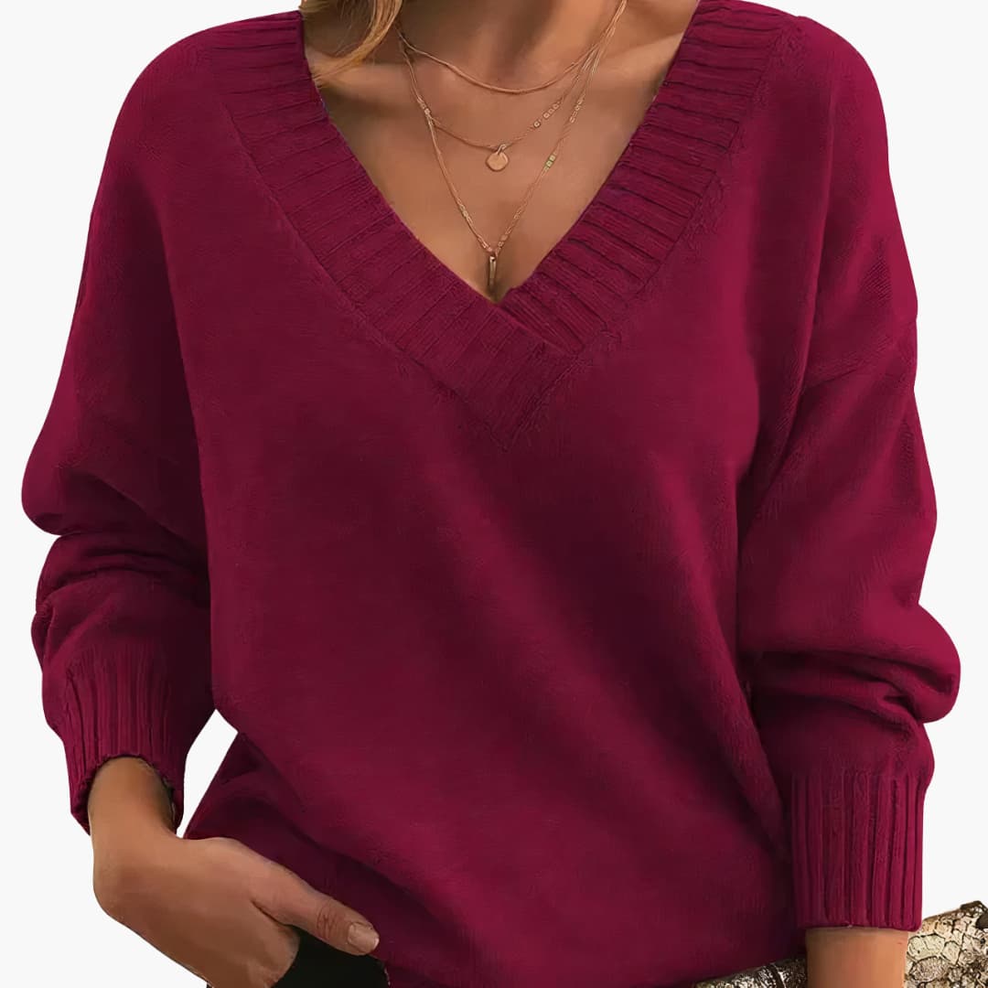 Damen Elegant Pullover Langarm