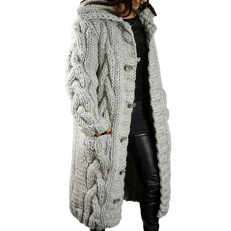 Norvielle Damen Strickjacke Dicke Wolle