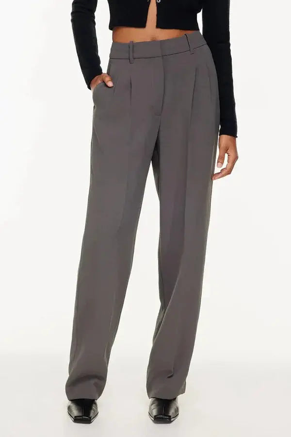 Elegante Damen High-Waist-Hose Wide-Leg Zeitloser Schnitt