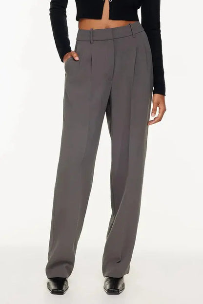 Elegante Damen High-Waist-Hose Wide-Leg Zeitloser Schnitt