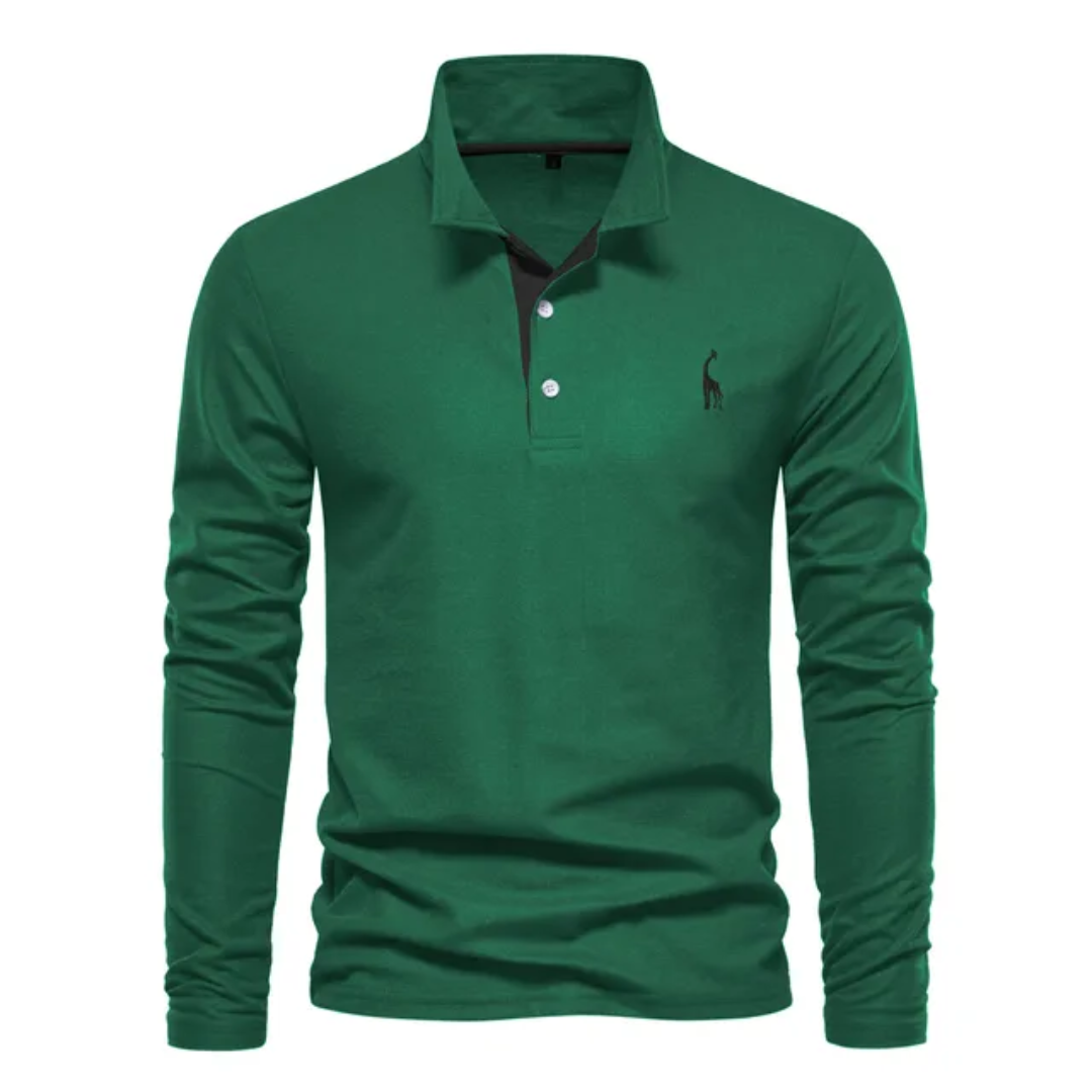 Herren Poloshirt Langarm Baumwolle Alltagstauglich