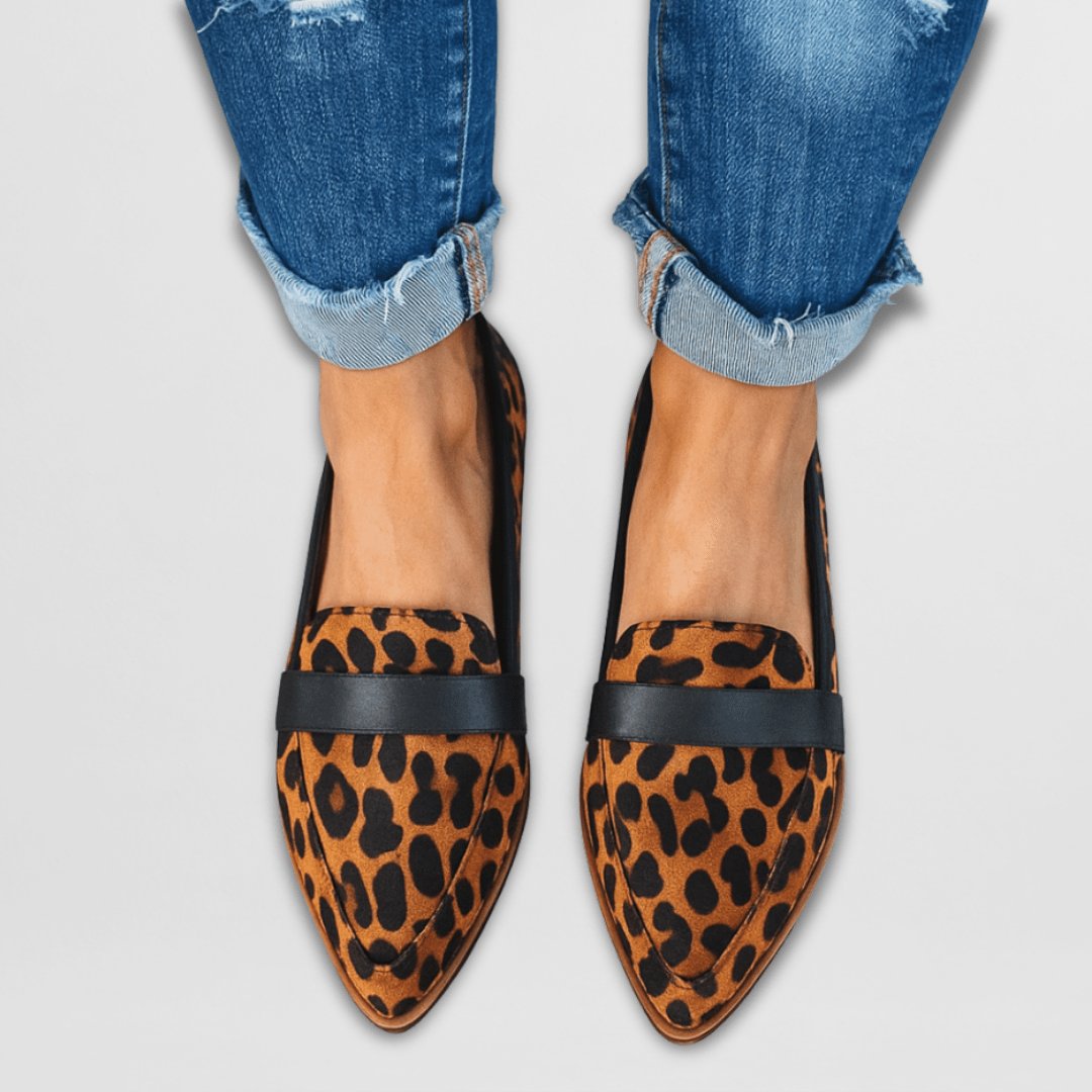 Damen Wildleder Loafer Spitz Zulaufend