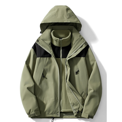Herren Winterjacke 3-in-1 Fleece Mit Kapuze