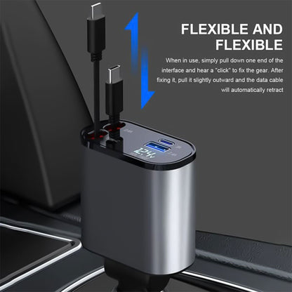 Auto Ladeadapter Aufrollbares Kabel Dualport USB