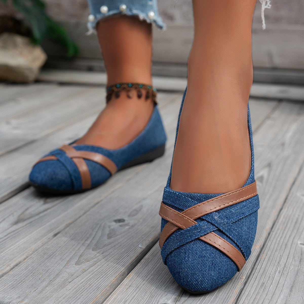 Damen Schuhe Kreuzriemen Modisch