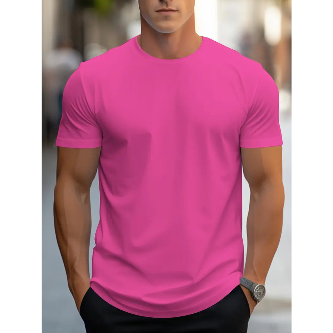 Herren T-Shirt Kurzarm Klassisch Weiß