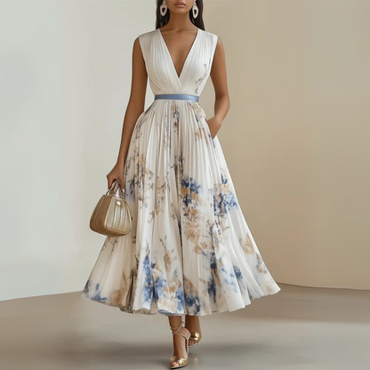 Damen Ärmelloses Maxikleid Fließend Sommerkleid