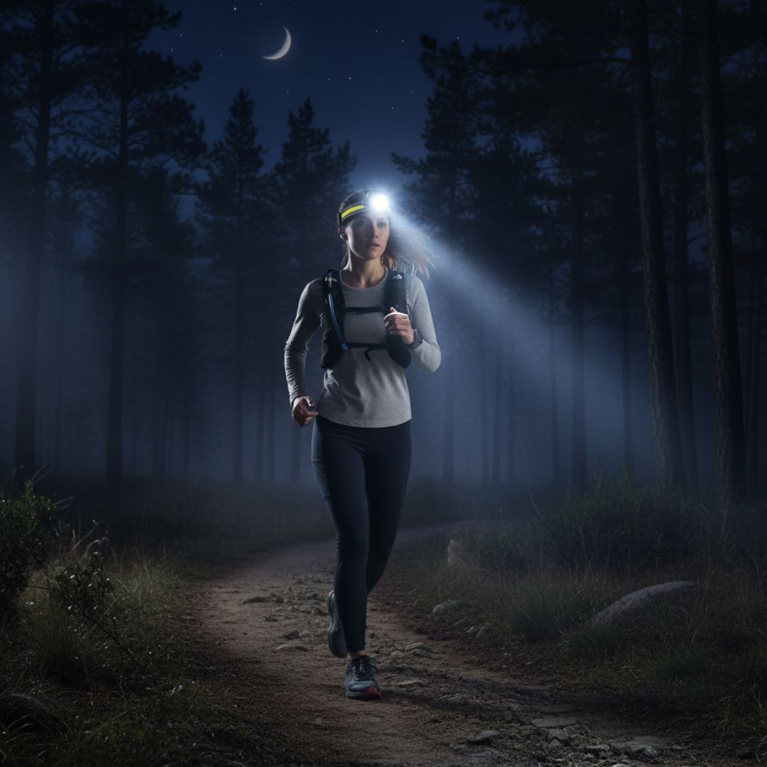 Stirnlampe 1000 Lumen mit rotem Lichtmodus