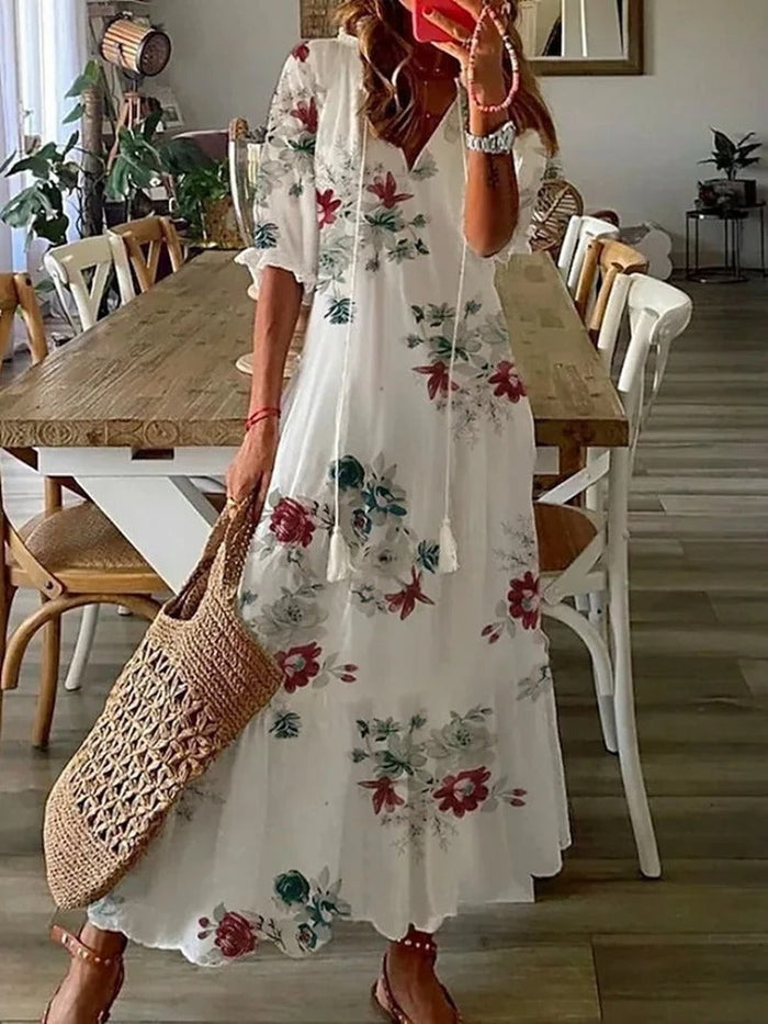 Norvielle Damen Sommerkleid Midi Leichtes Design