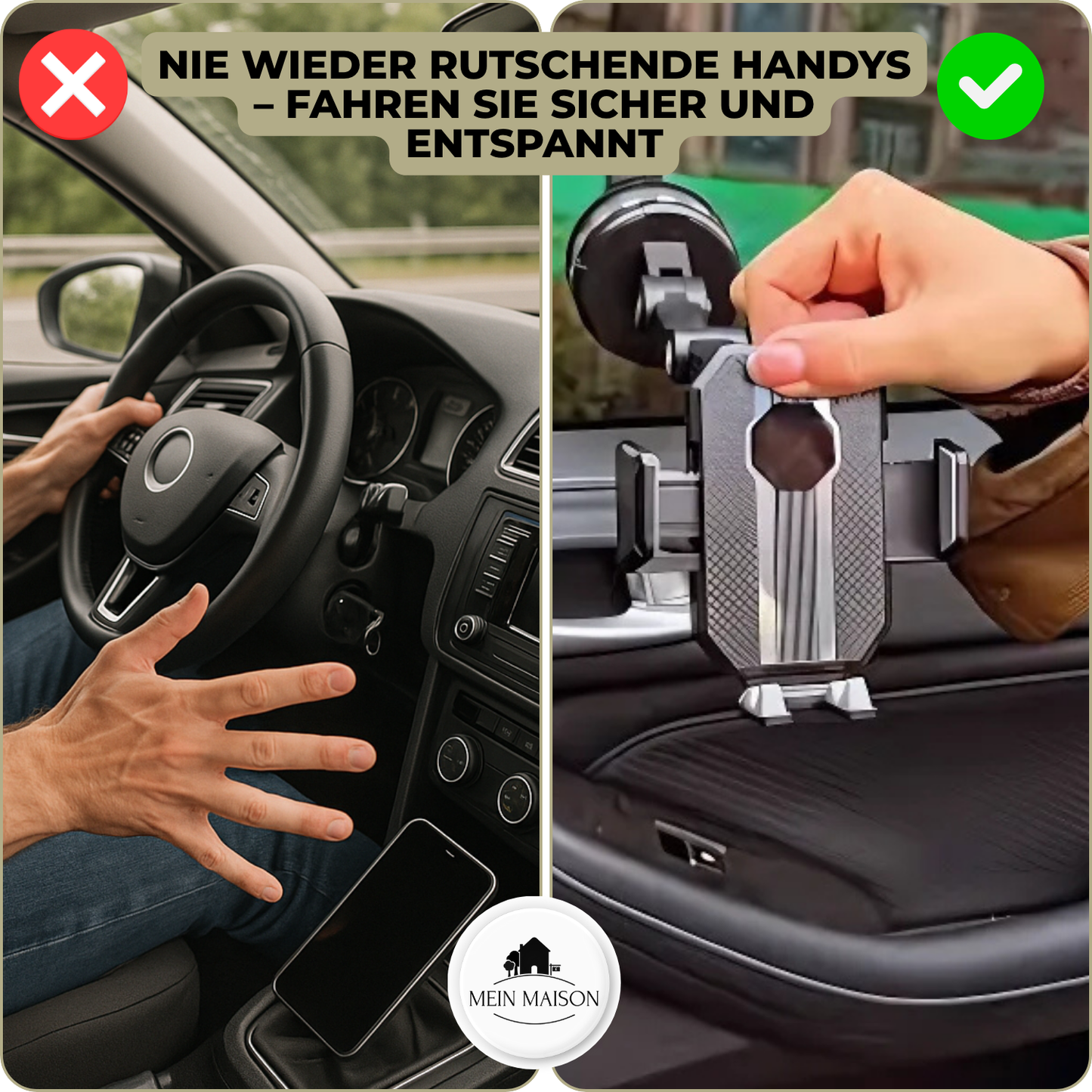 Auto Handyhalterung Saugnapf 360° Drehbar Einhandbedienung
