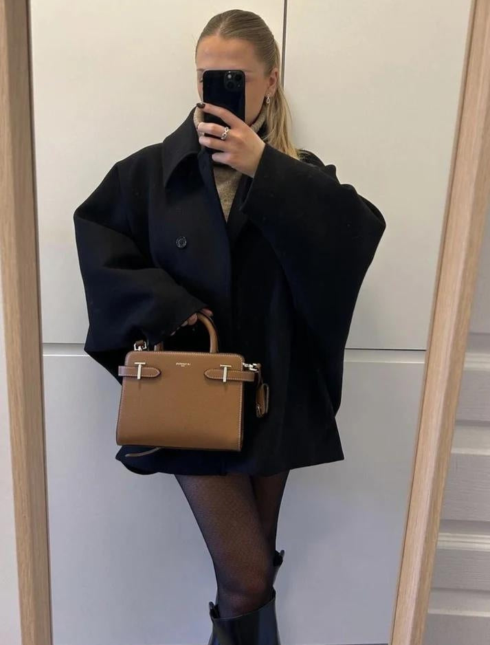 Damen Wolljacke Oversize Weite Ärmel