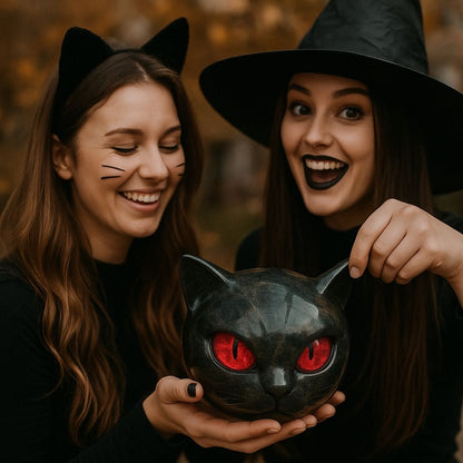 Mystica e Wächterkatze Steinfigur