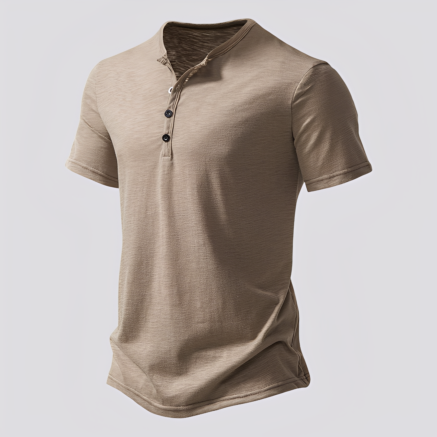 Herren T-Shirt mit Knöpfen Baumwolle Weiß - Norvielle
