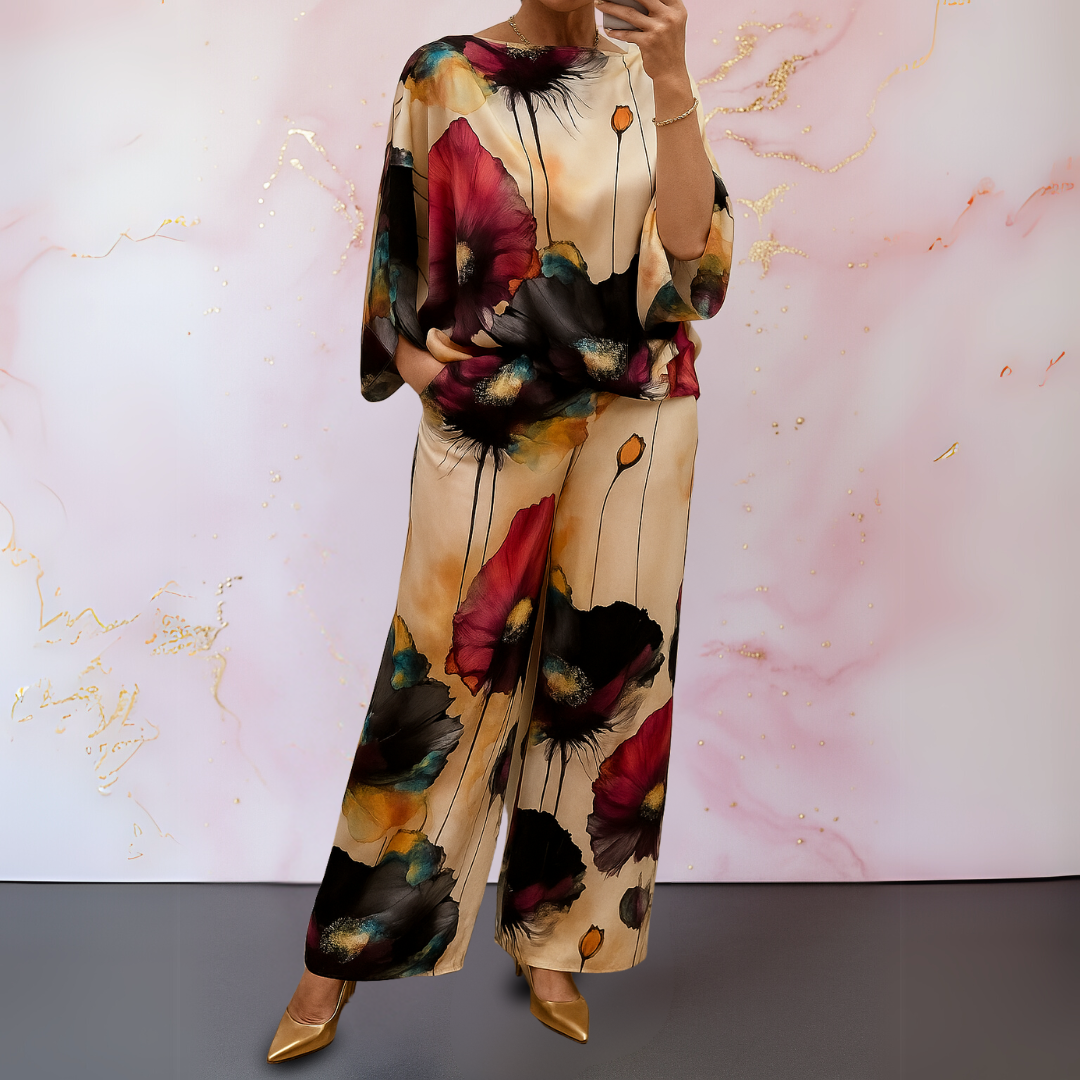 Damen Satin Zweiteiliges Set