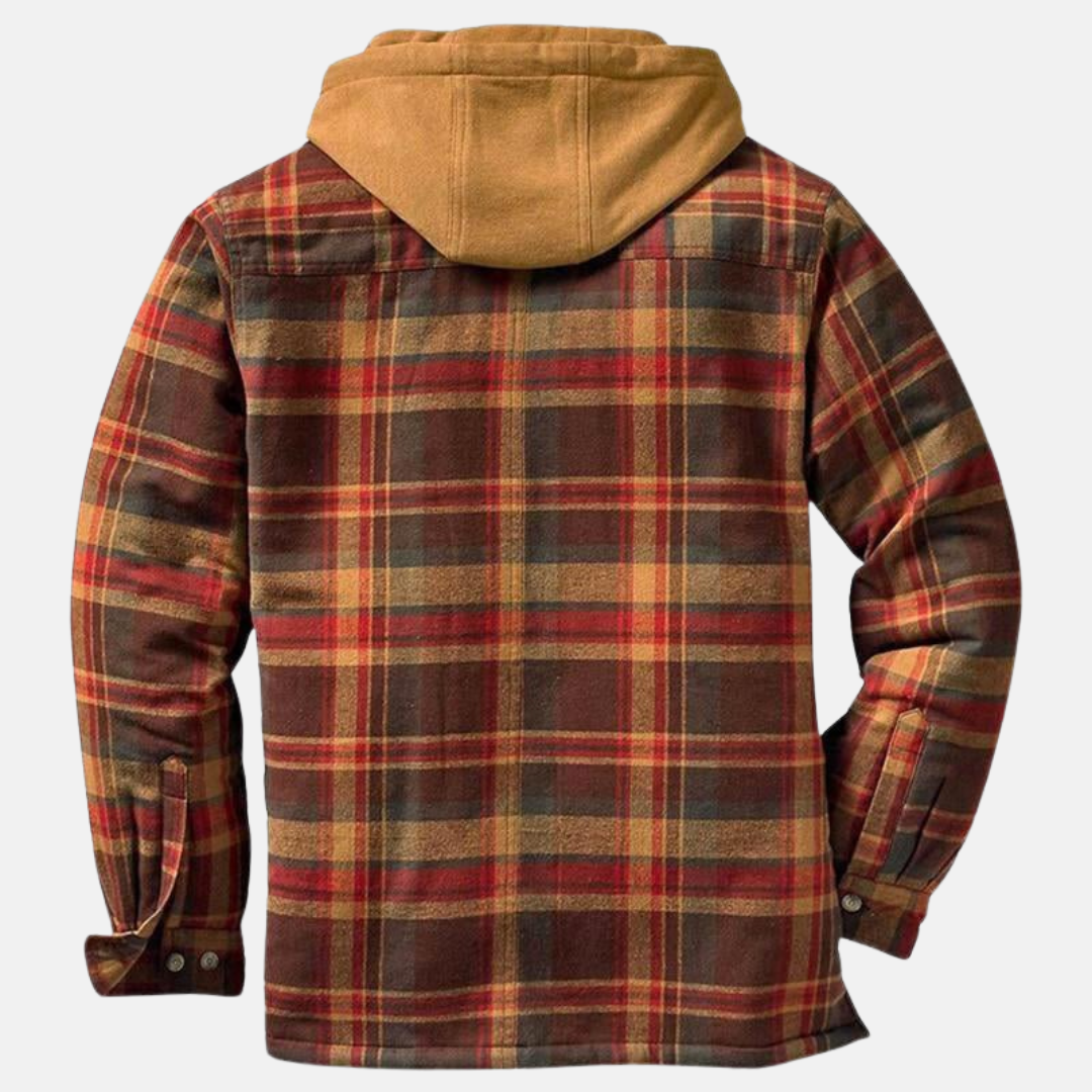 Herren Karierte Steppjacke Warm Knöpfe Erich