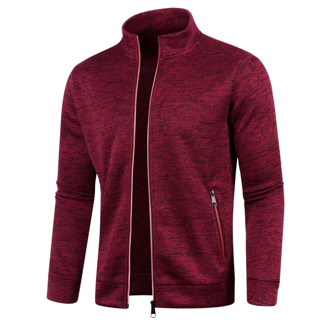 Herren Strickjacke Reißverschluss Zeitlos Grau