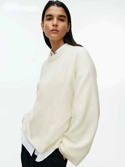 PureEase Sweater Damen creme locker geschnitten
