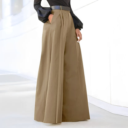 Damen Weite Schlaghose Elegantes Design Schwarz - Norvielle