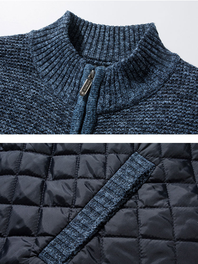 Herren Strickjacke Karomuster Frontverschluss