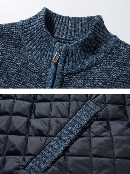 Herren Strickjacke Karomuster Frontverschluss