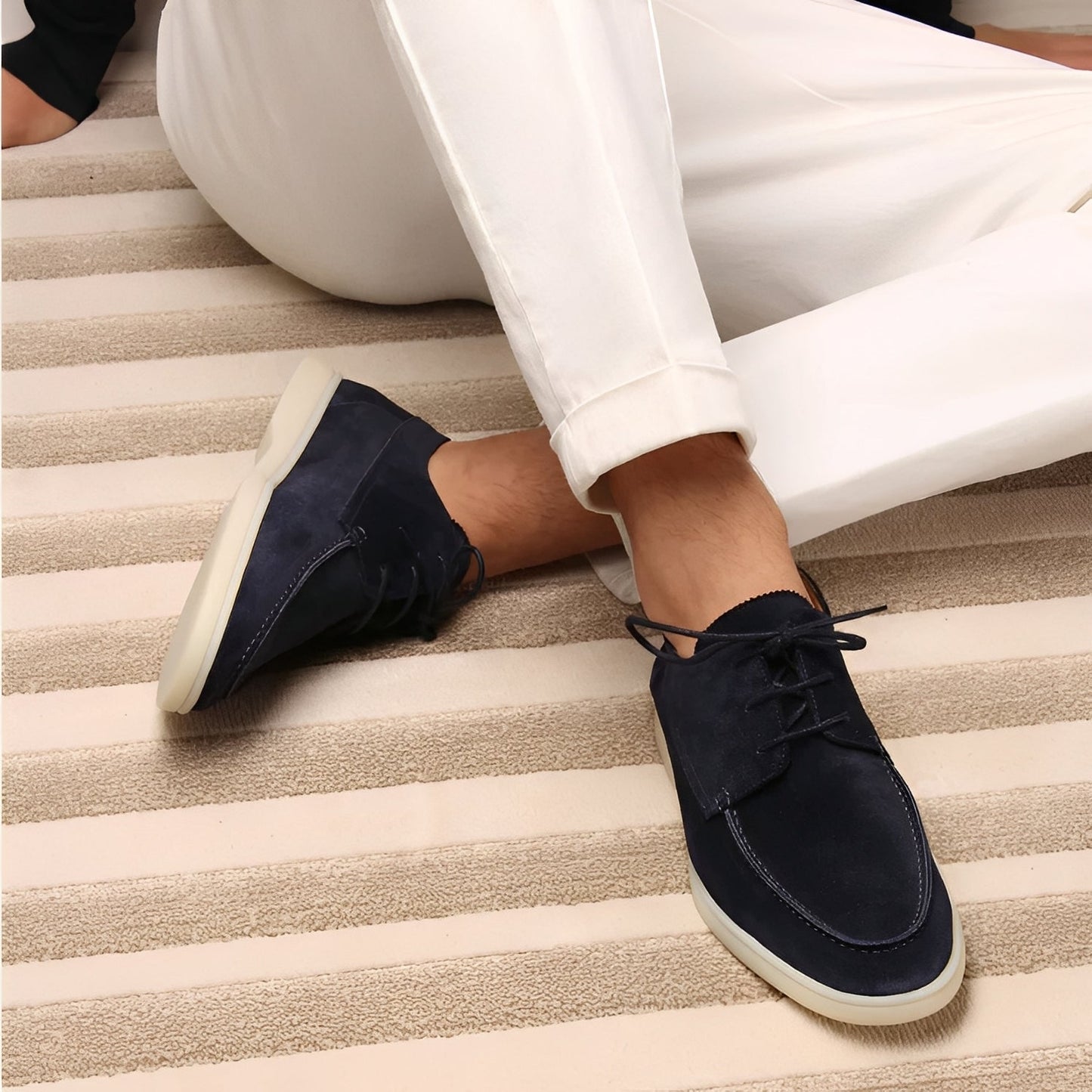 Herren Slipper Wildleder Flach