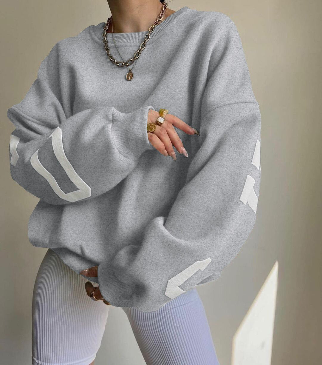 Damen Pullover Weite Passform Gleichmäßige Silhouette