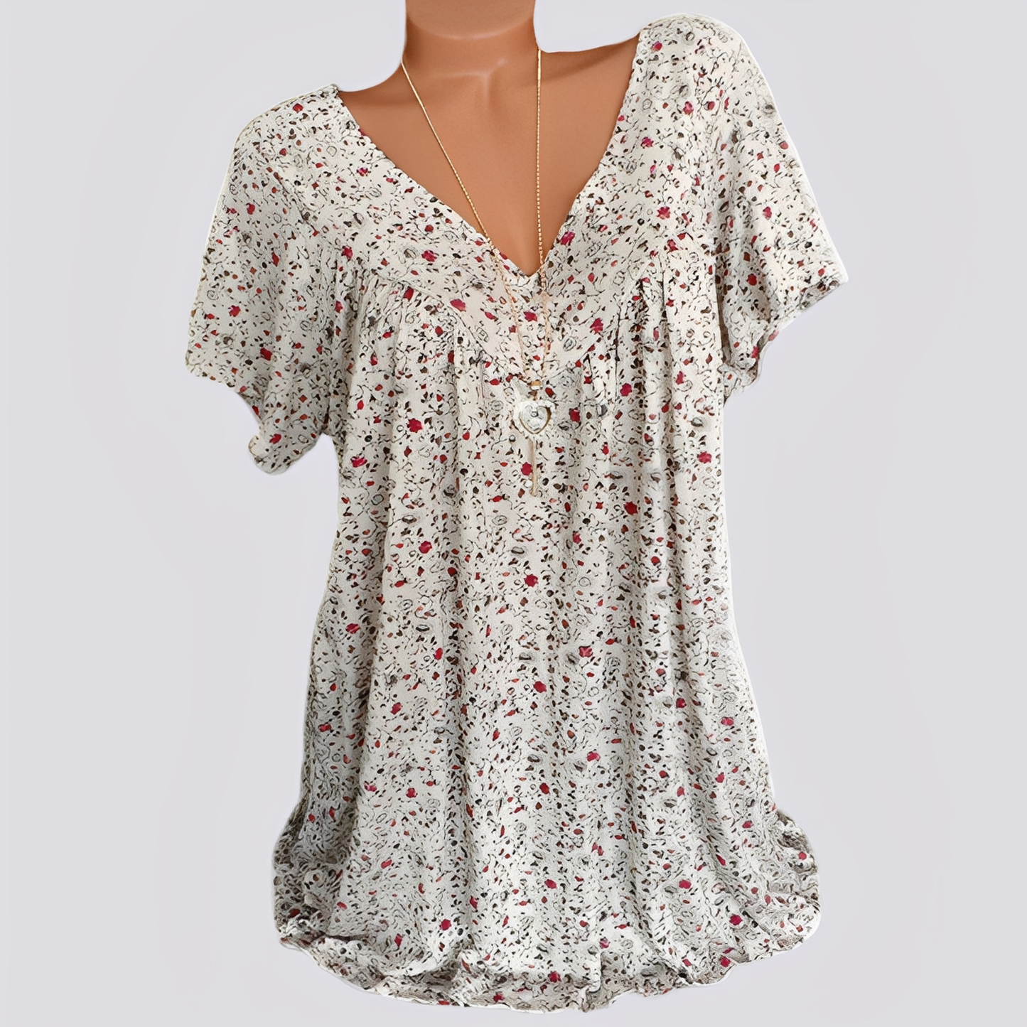 Damen Bluse Blumenmuster Baumwolle Locker Sitzend