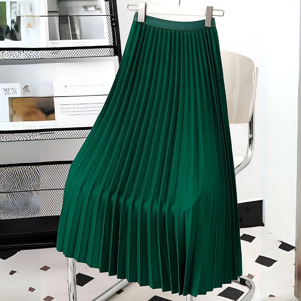 Inez Damen Midirock Plissiert Hochtaillierte Taille