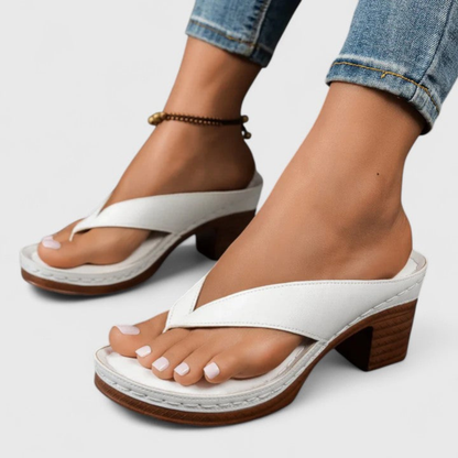 Damen Chunky Heel Zehentrenner Sandalen