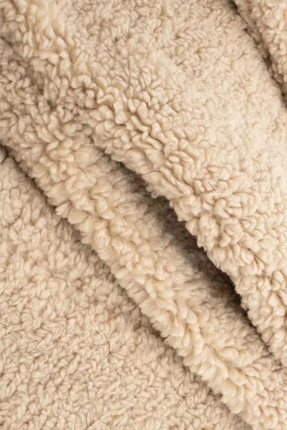 Damen Wintermantel Faux-Fur Lang Double-Breasted